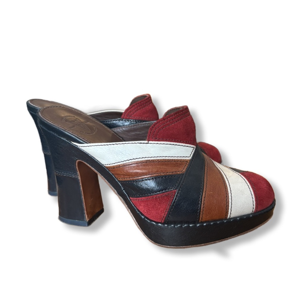 Frye Boots Multi Color leather Platform Clogs Size 8
